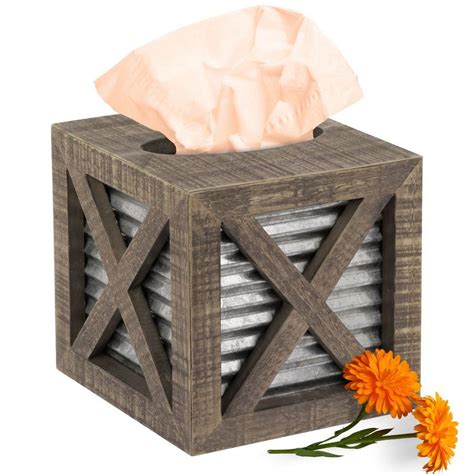 galvanized metal tissue box|Autumn Alley Farmhouse Galvanized Metal Square Tissue Box .